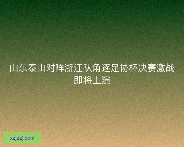 山东泰山对阵浙江队角逐足协杯决赛激战即将上演