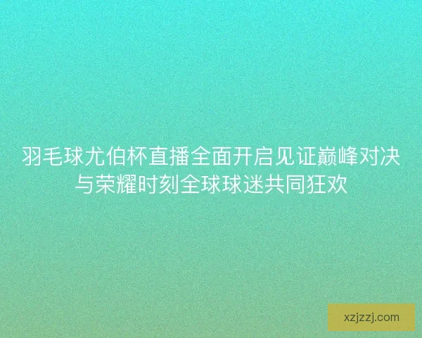 羽毛球尤伯杯直播全面开启见证巅峰对决与荣耀时刻全球球迷共同狂欢